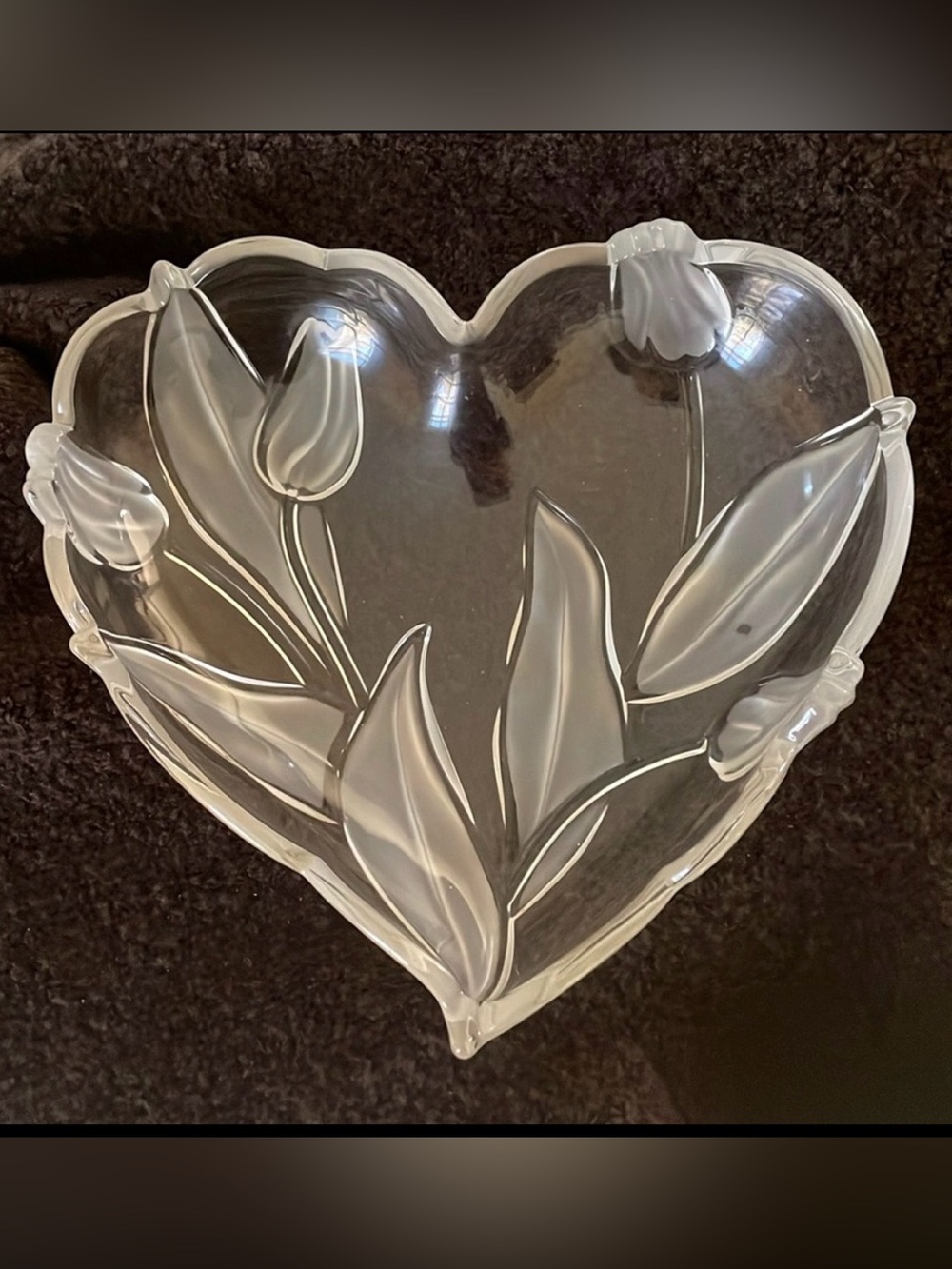 Mikasa Heart Shaped Crystal Bowl 9”